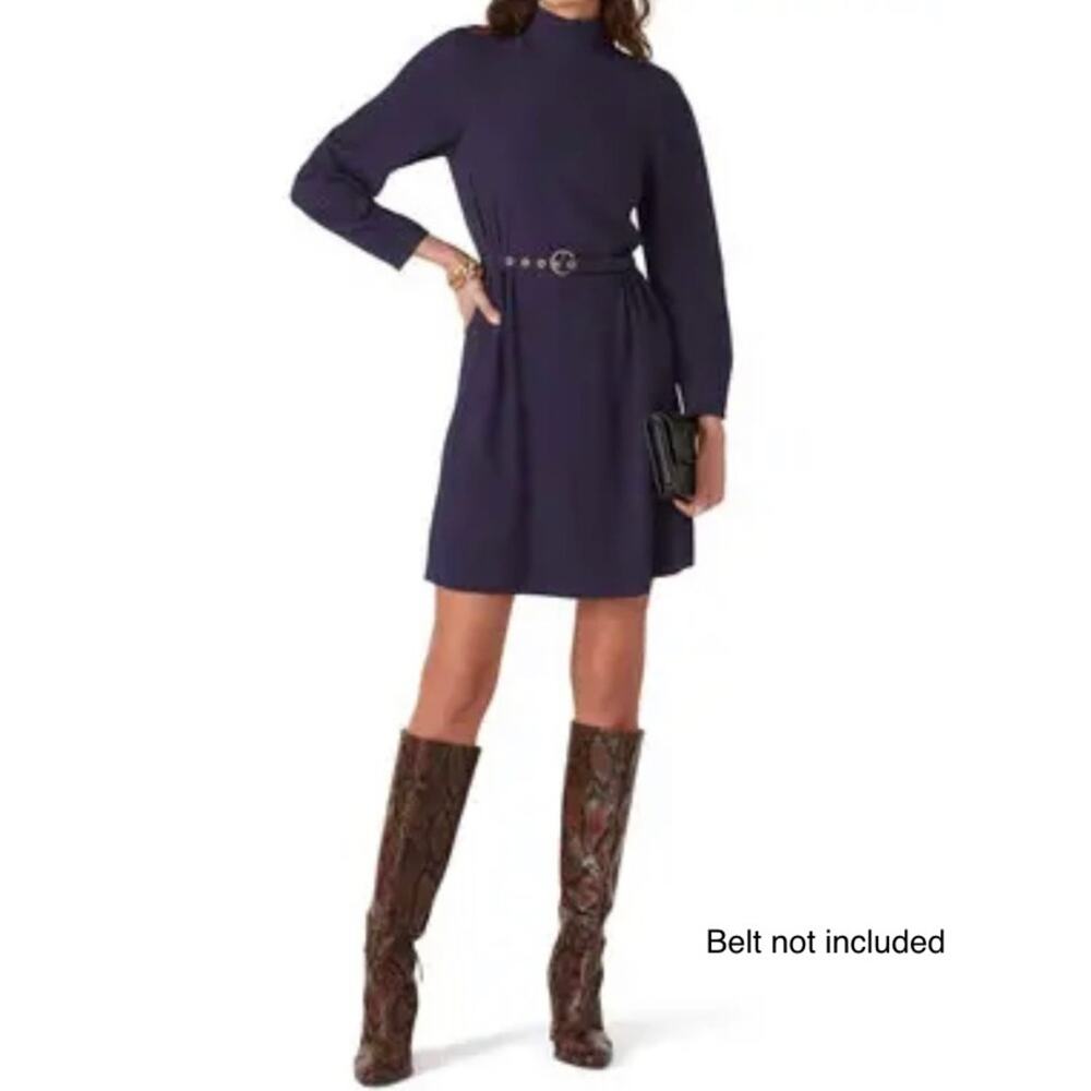 See by Chloe dark blue mock neck long sleeve mini dress FR40 / Medium